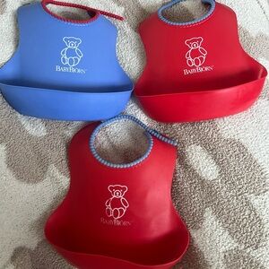BabyBjorn Bib Trio - Bold Red and Blue